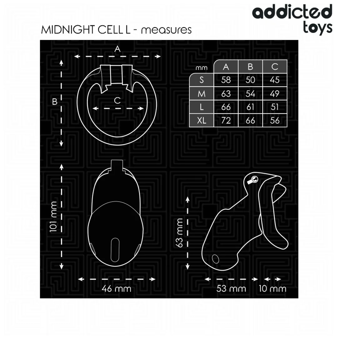 Addicted Toys Locked Midnight Cell System L - klatka zabezpieczająca, czarna — zdjęcie 5