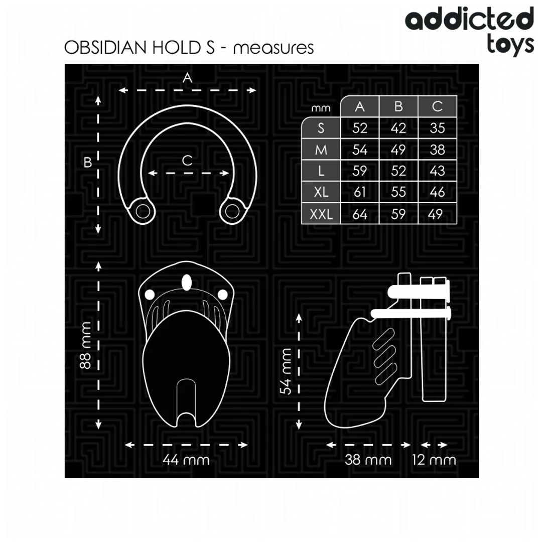 Addicted Toys Locked Obsidian Hold system blokujący Rozmiar S — zdjęcie 5