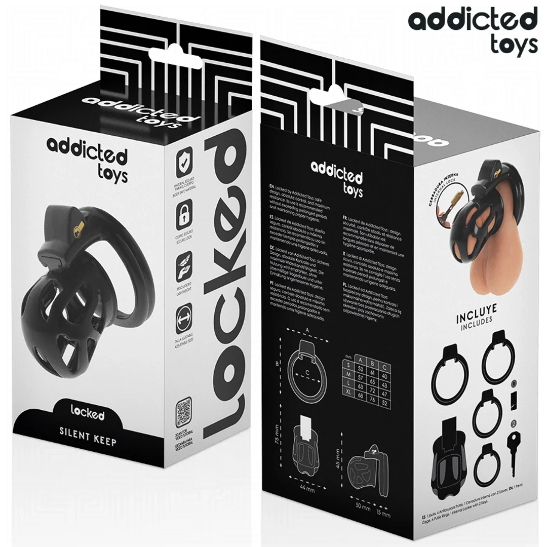 Addicted Toys Locked system zabezpieczający 7,5 cm, 4 pierścienie — zdjęcie 6