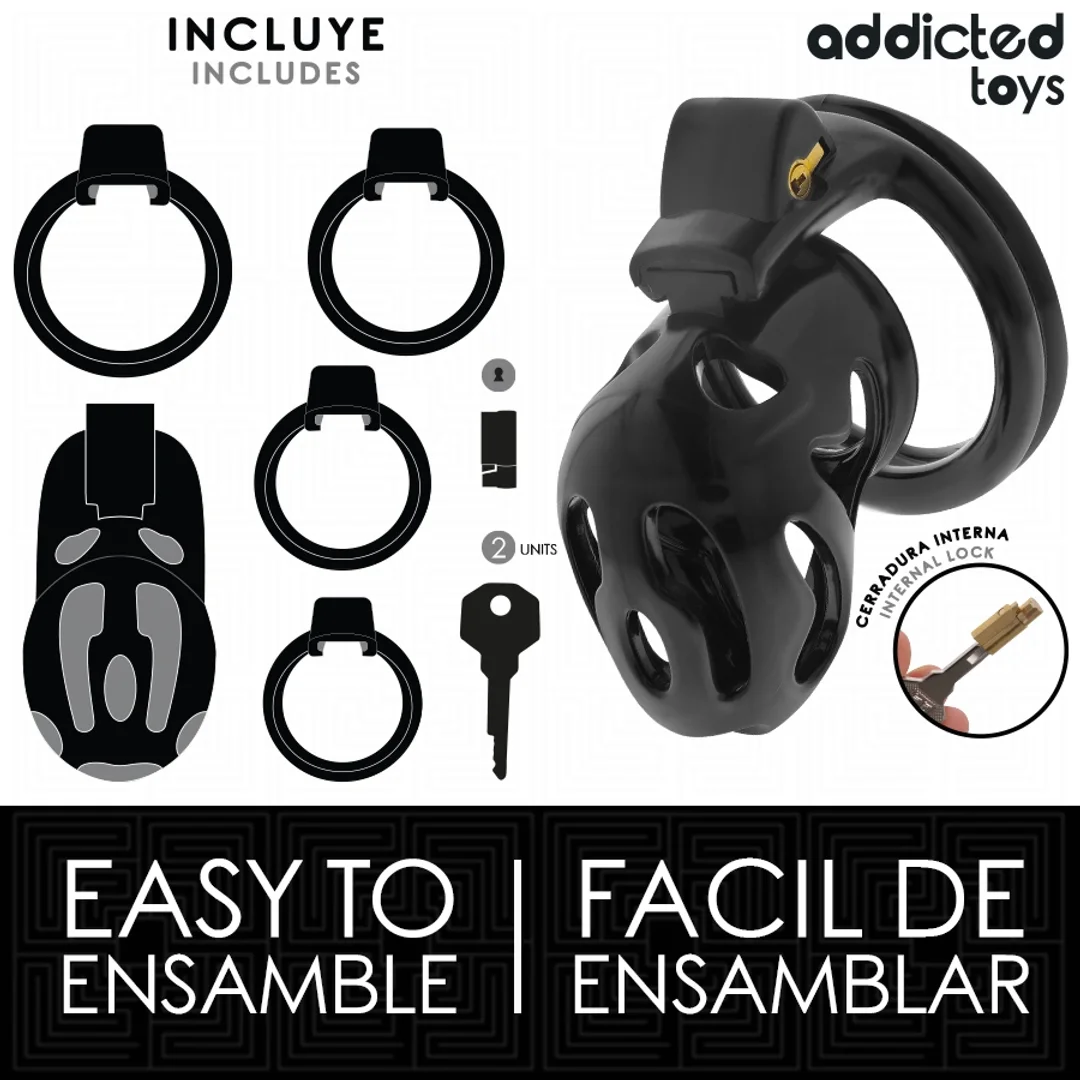 Addicted Toys Locked - system zabezpieczający, 8 cm, 4 rozmiary pierścieni — zdjęcie 4