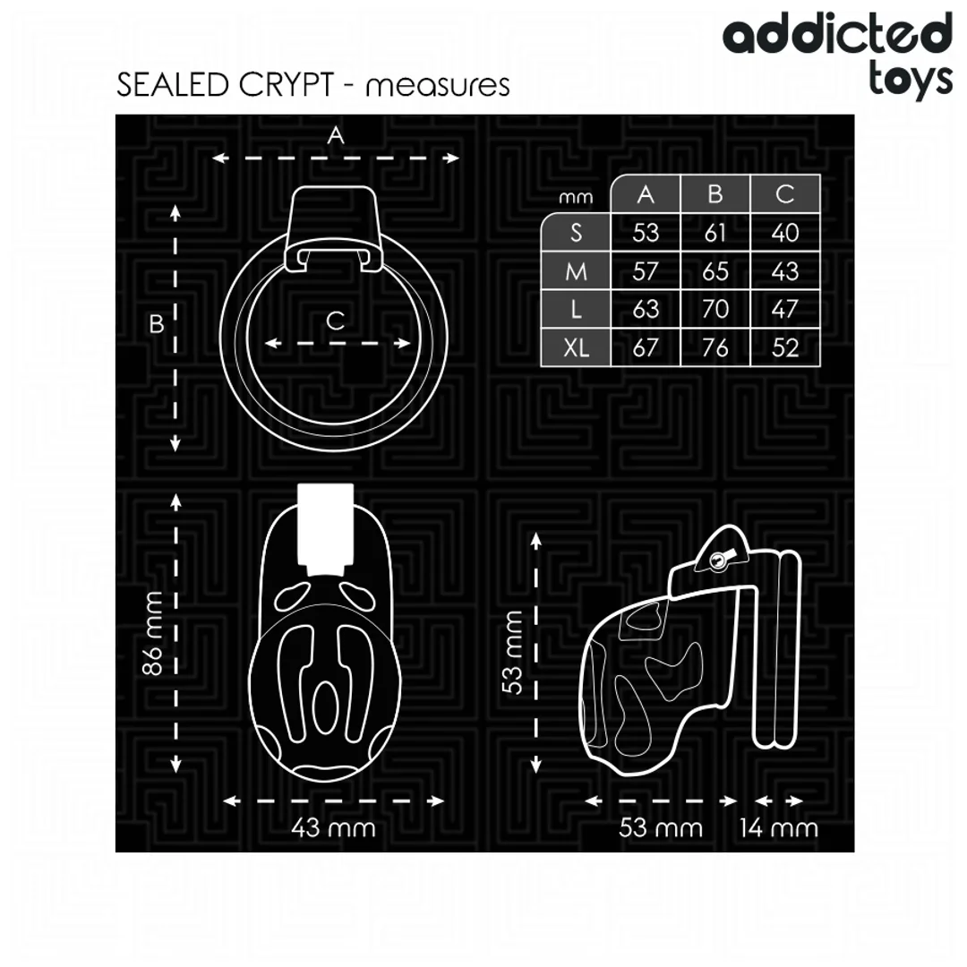 Addicted Toys Locked - system zabezpieczający, 8 cm, 4 rozmiary pierścieni — zdjęcie 5