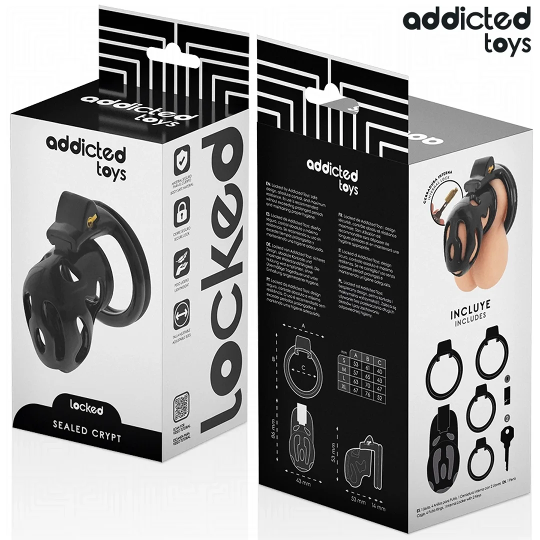 Addicted Toys Locked - system zabezpieczający, 8 cm, 4 rozmiary pierścieni — zdjęcie 6