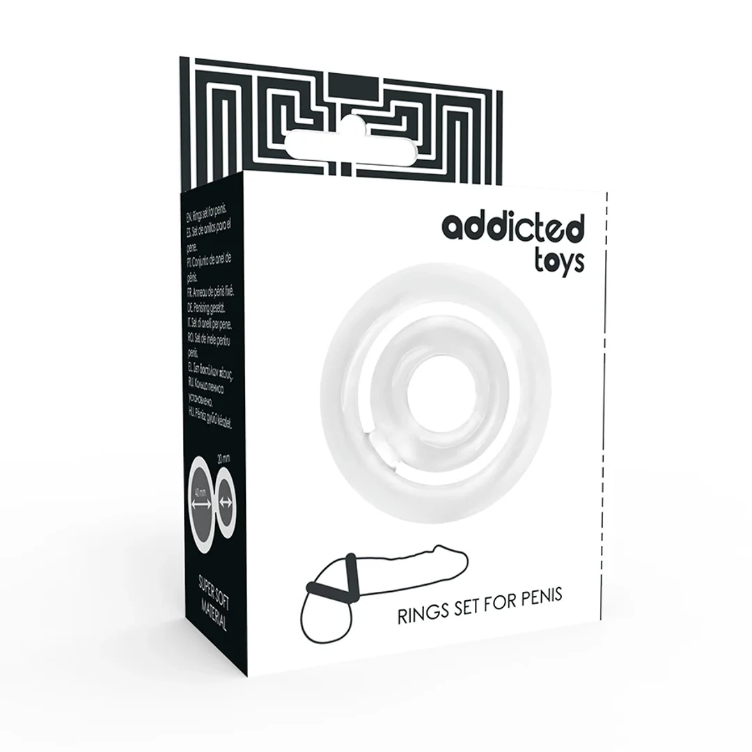 Addicted Toys Potenz-C-Ring Zestaw Silikonowych Pierścieni Przezroczystych — zdjęcie 4