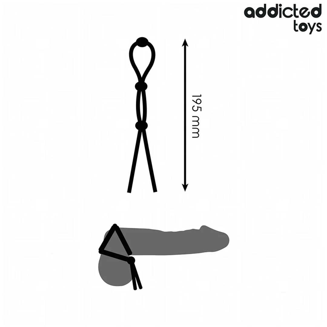 Addicted Toys Triple Loop — silikonowa lina z potrojną pętlą, regulowana 19,5 cm — zdjęcie 4