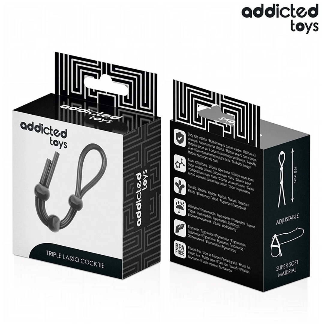 Addicted Toys Triple Loop — silikonowa lina z potrojną pętlą, regulowana 19,5 cm — zdjęcie 7