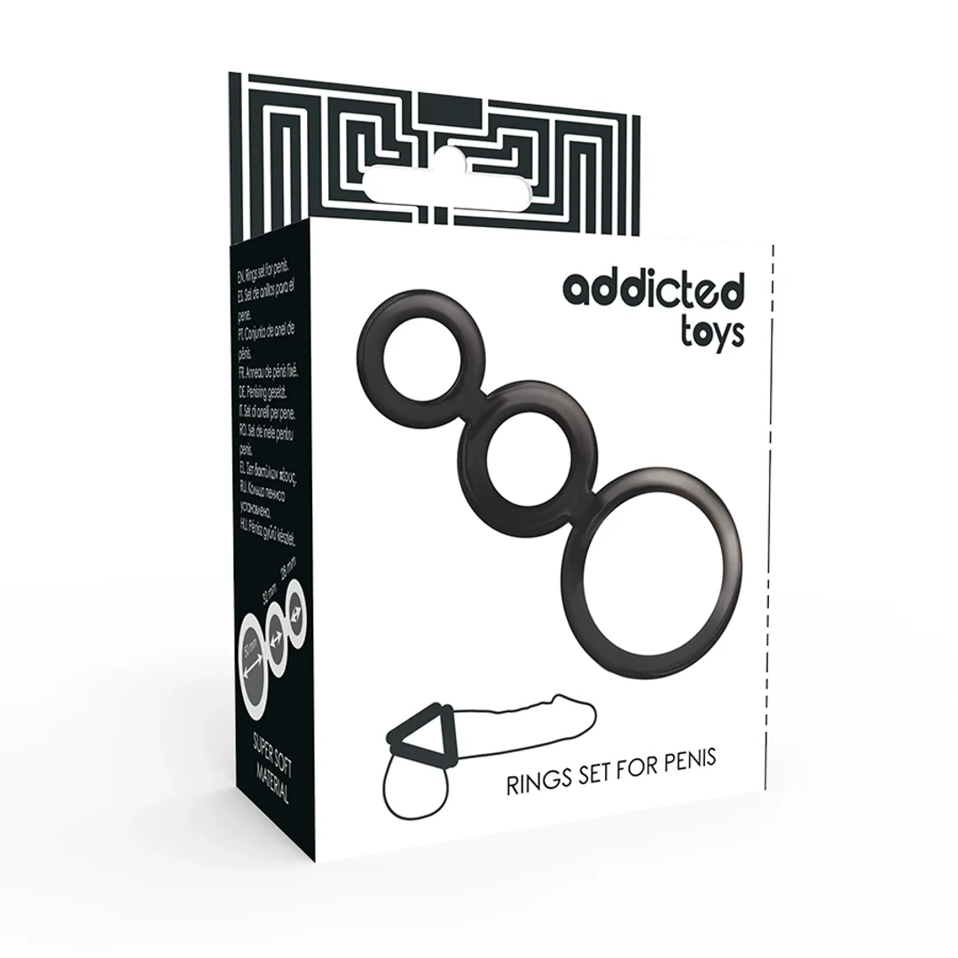 Addicted Toys Zestaw 3 Pierścieni Komfortowych Brązowy Silikon — zdjęcie 4