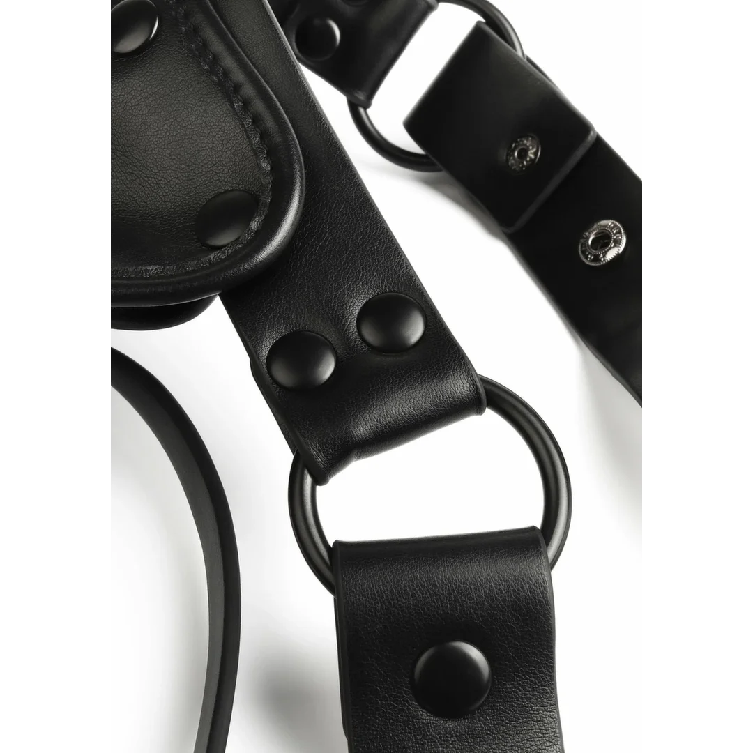 AVANZA VANTAGE 8 Core Harness Jockstrap czarny PU Leather L/XL — zdjęcie 3