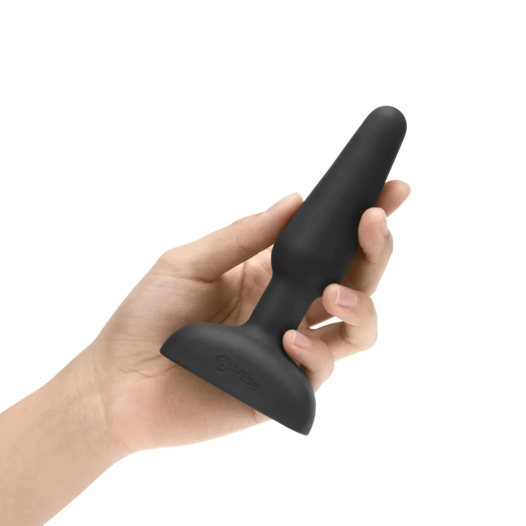 b-Vibe Trio Plug Black - model z 3 silnikami, pilot, silikon, średni — zdjęcie 10