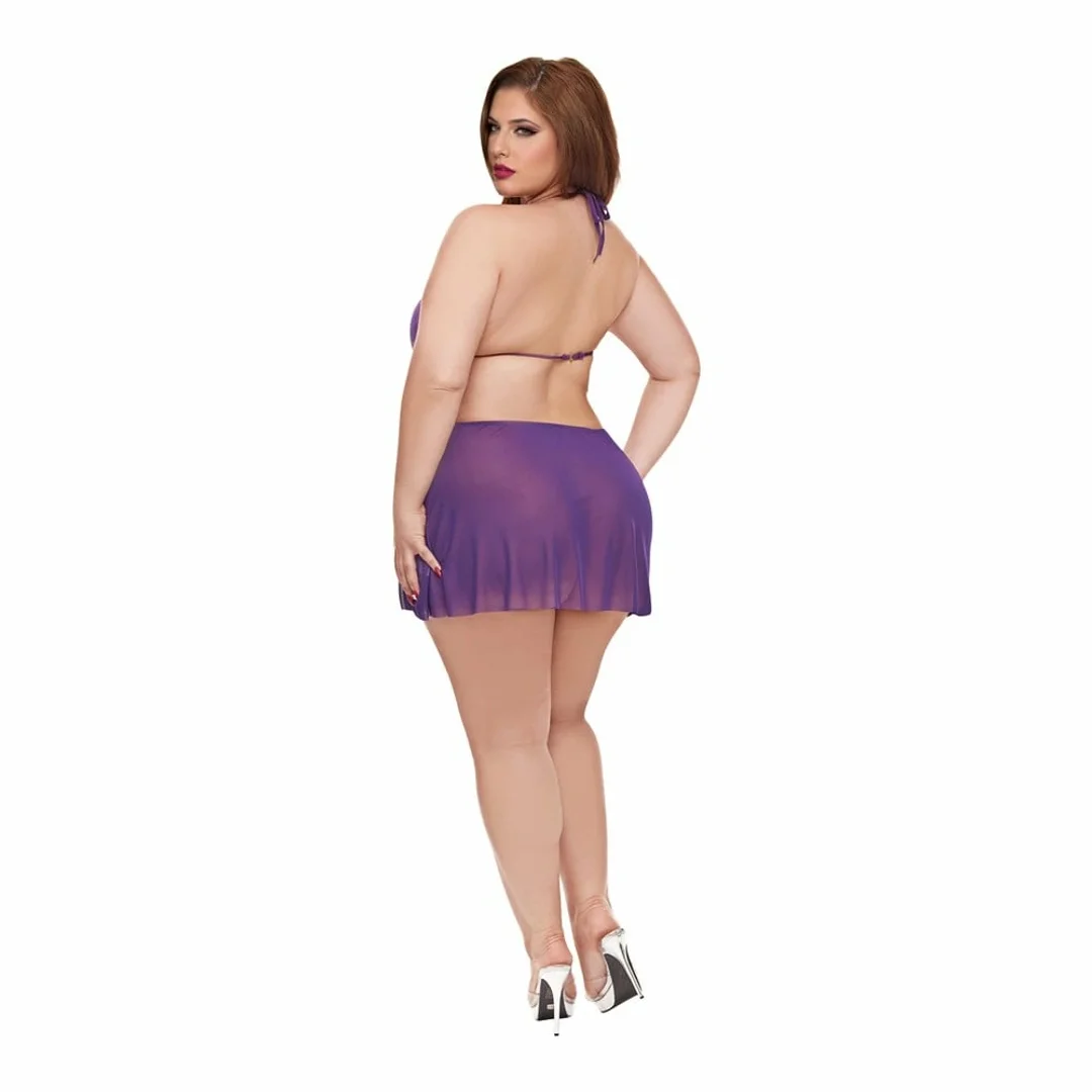 Baci Lingerie Amethyst Lace Babydoll fioletowa koronka QS — zdjęcie 5