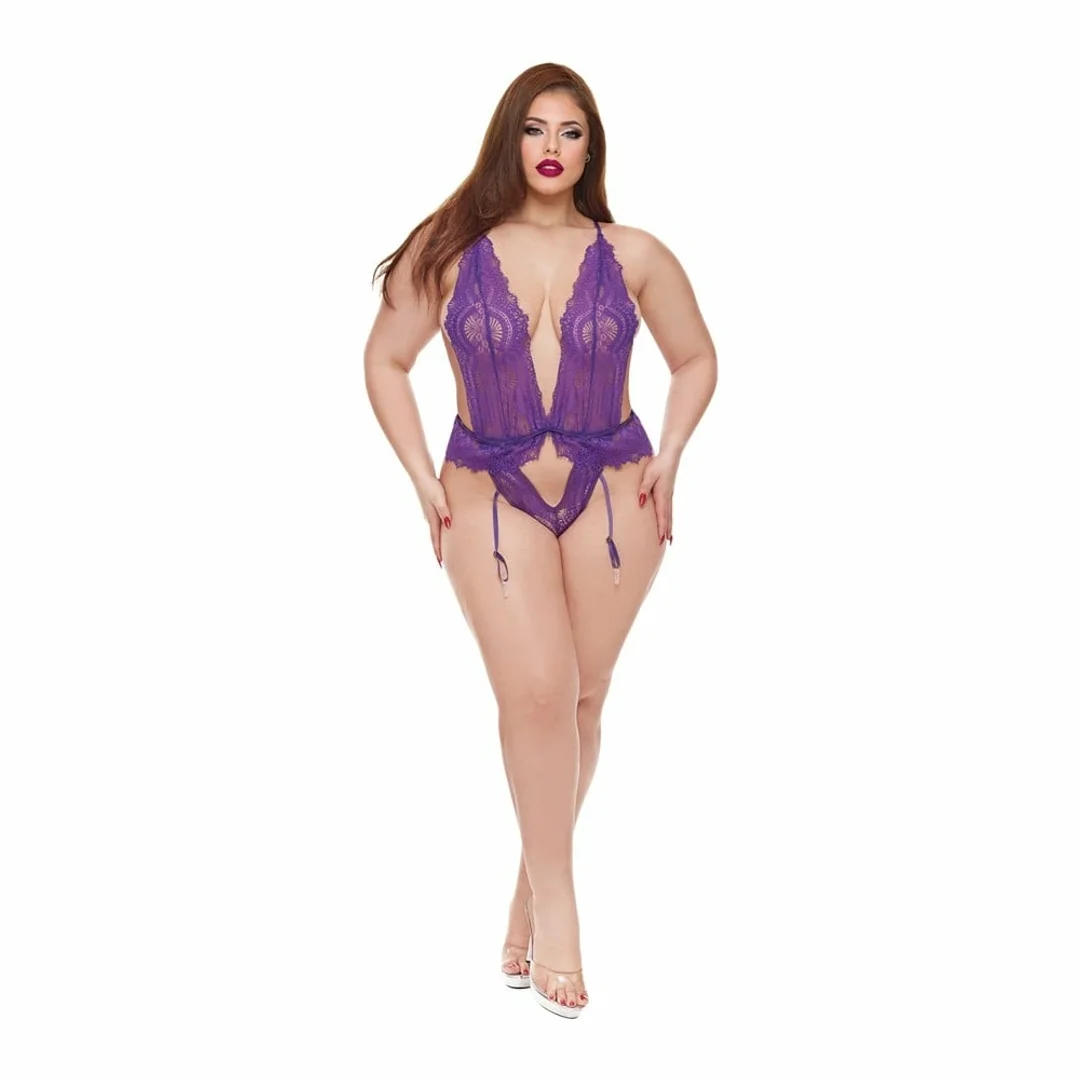 Baci Lingerie Raven Ruffle Body fioletowy z falbanami QS — zdjęcie 2