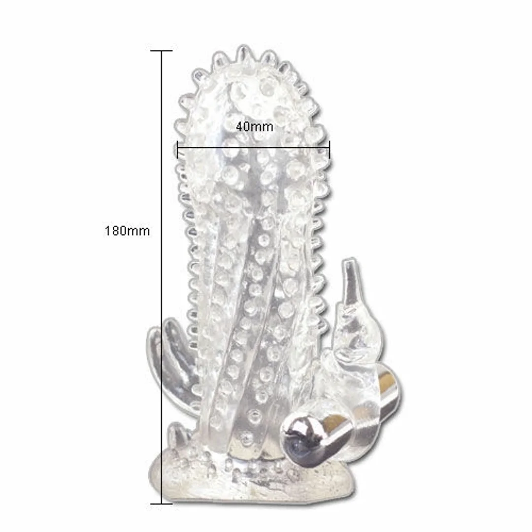 BAILE BRAVE MAN Krolik - nakładka wydłużająca z wibracją 18 cm — zdjęcie 2