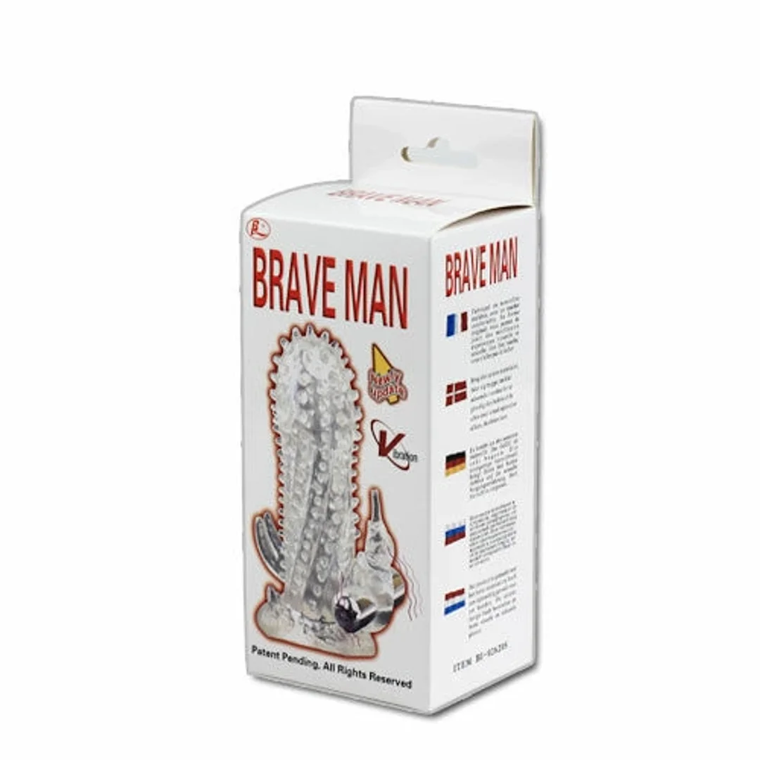 BAILE BRAVE MAN Krolik - nakładka wydłużająca z wibracją 18 cm — zdjęcie 4