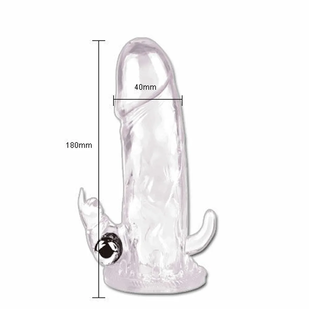 BAILE BRAVE MAN nakładka intymna z wibracją i stymulatorem krolik 18cm — zdjęcie 2