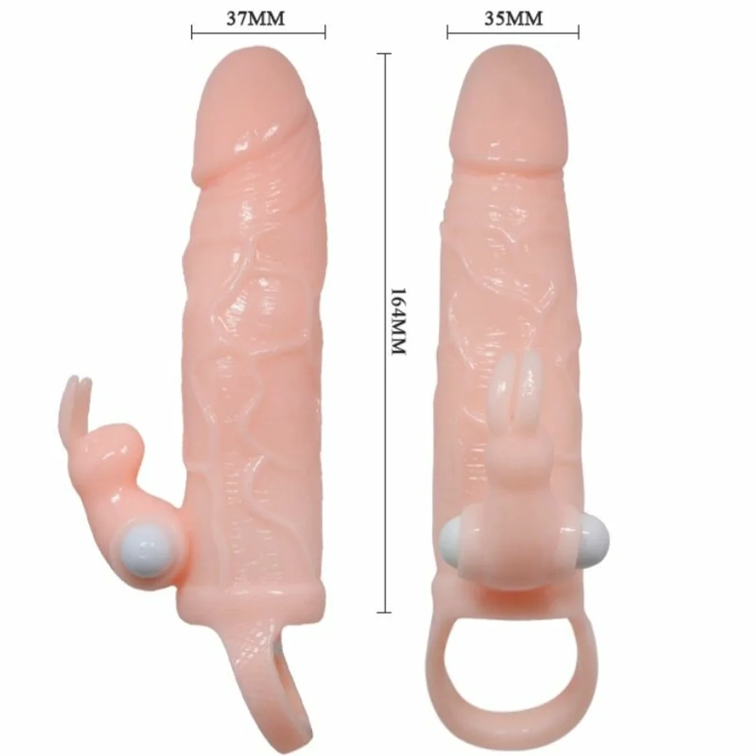 BAILE BRAVE MAN osłona intymna z kroliczkiem i podwojnym silnikiem 16,5 cm — zdjęcie 4