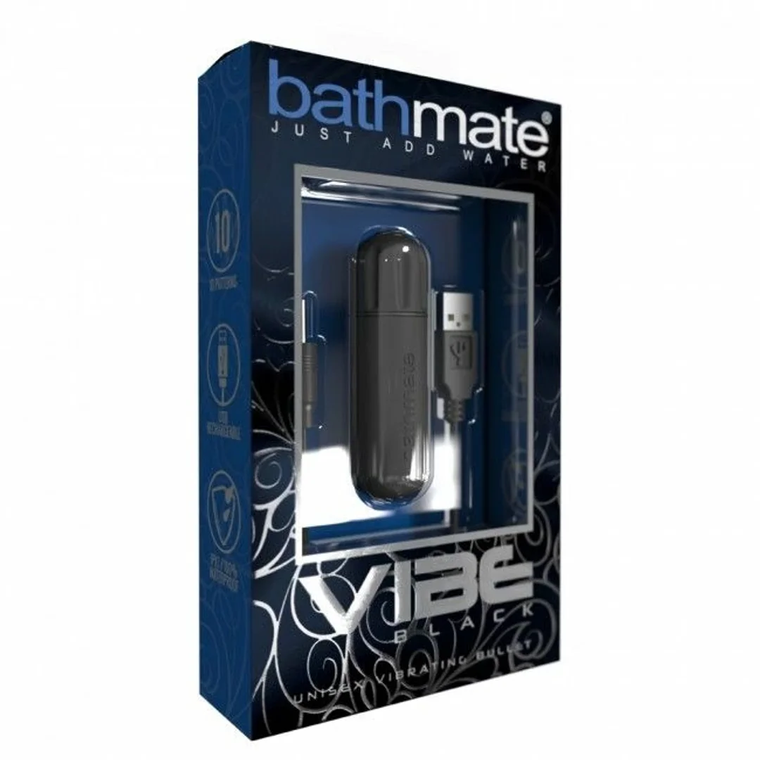 Bathmate Vibe Black - wibrujący pocisk, 10 trybow, USB, 8 cm — zdjęcie 4