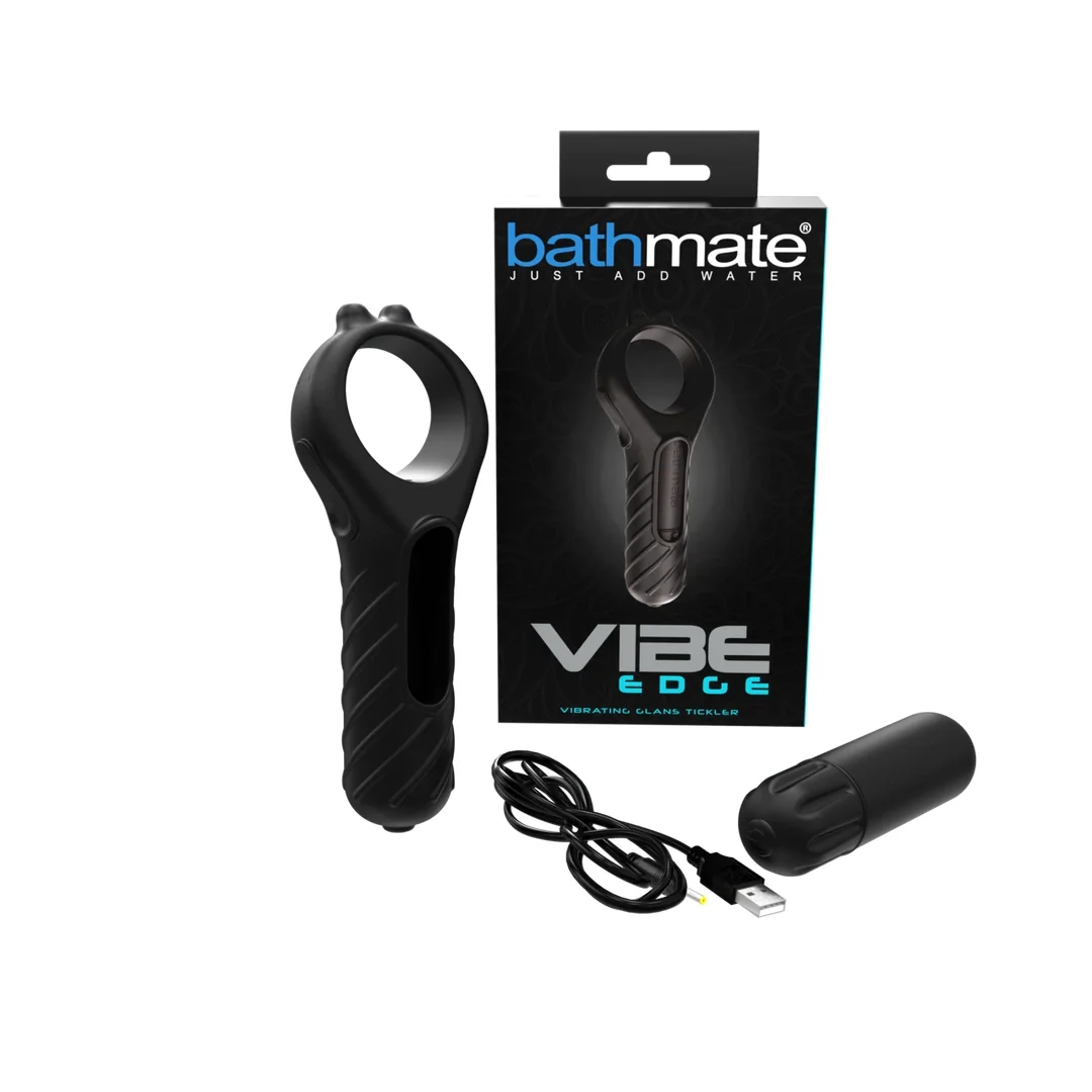 Bathmate Vibe Edge silikonowy pierścień z systemem wibracji, czarny — zdjęcie 2