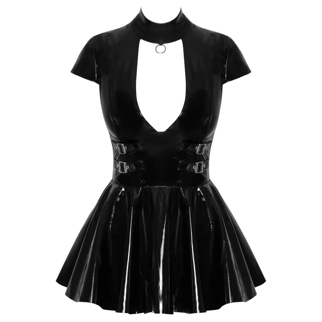 Black Level Mini Sukienka Winylowa z Ozdobnym Pierścieniem, Rozmiar M — zdjęcie 8