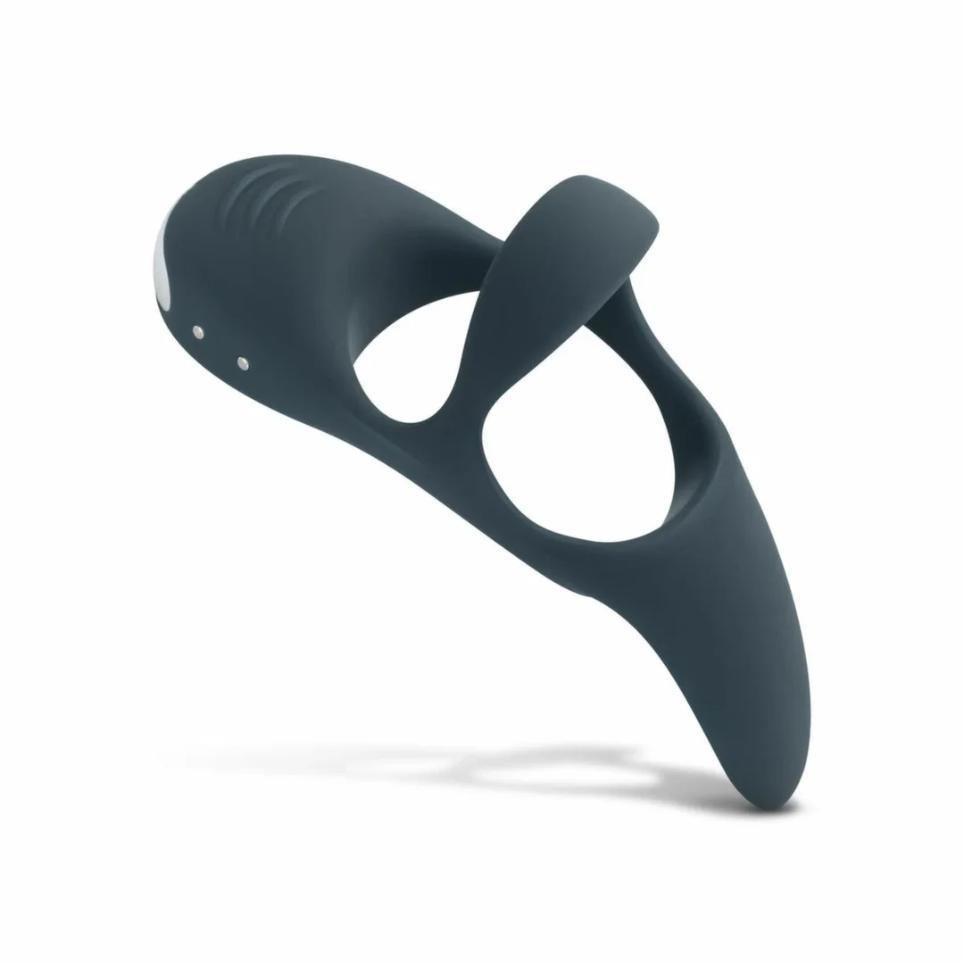 Boners Triple Ring Blue - Anatomiczny Pierścień Wibrujący 3w1, silikonowy
