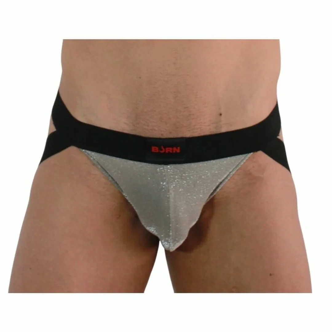 BURN Jock 001 pas biodrowy XL błyszczący beżowo-czarny — zdjęcie 2