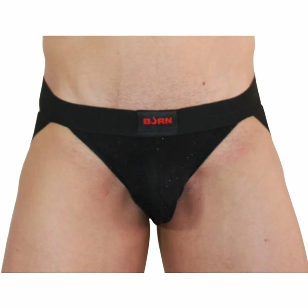 BURN Jock 003 Czarny XL - Błyszczący Pas Biodrowy Komfortowy — zdjęcie 2