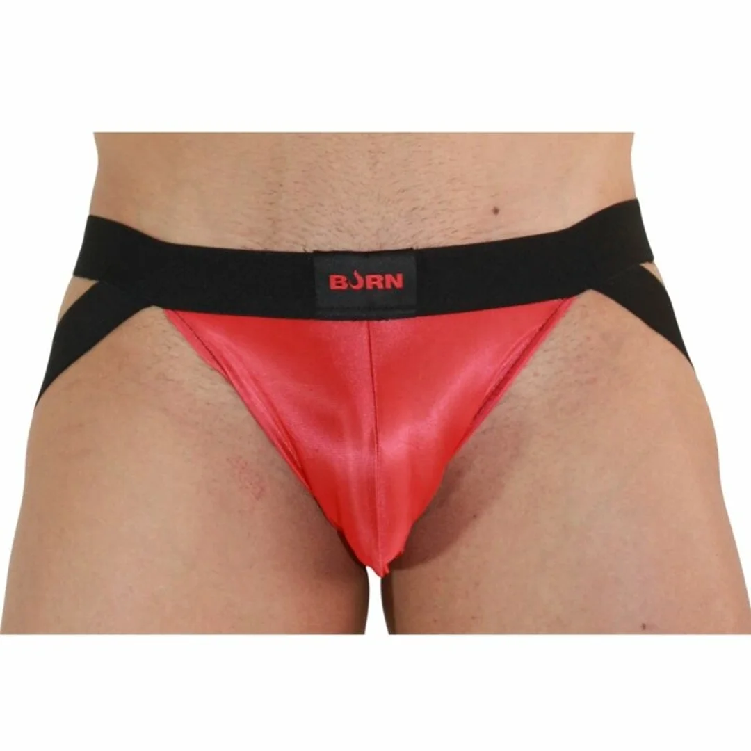BURN Jockstraps 010 XL czerwono-czarne - stylowy pas biodrowy — zdjęcie 2