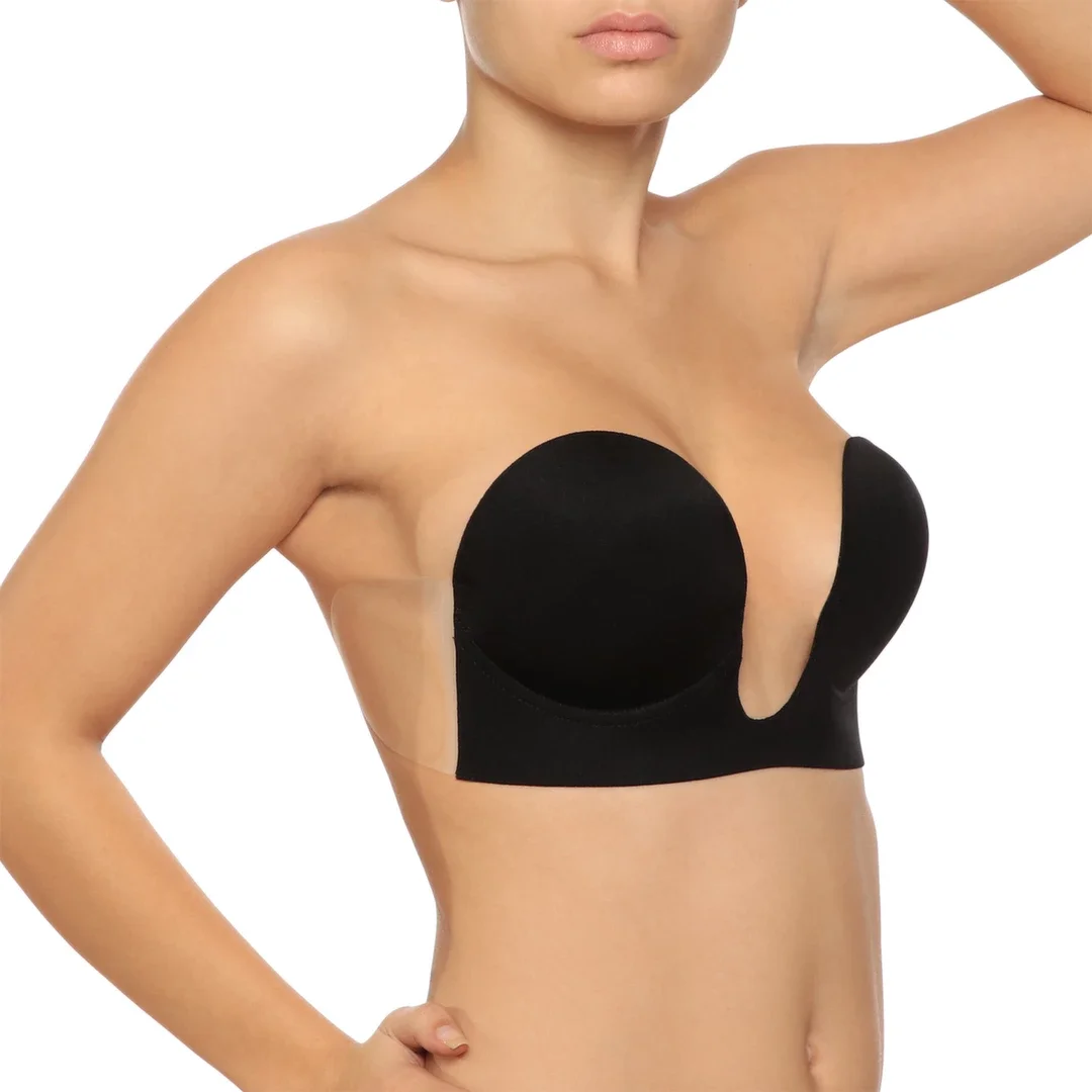 Bye Bra U-Style Bra B Czarny samoprzylepny biustonosz ze skrzydełkami — zdjęcie 3