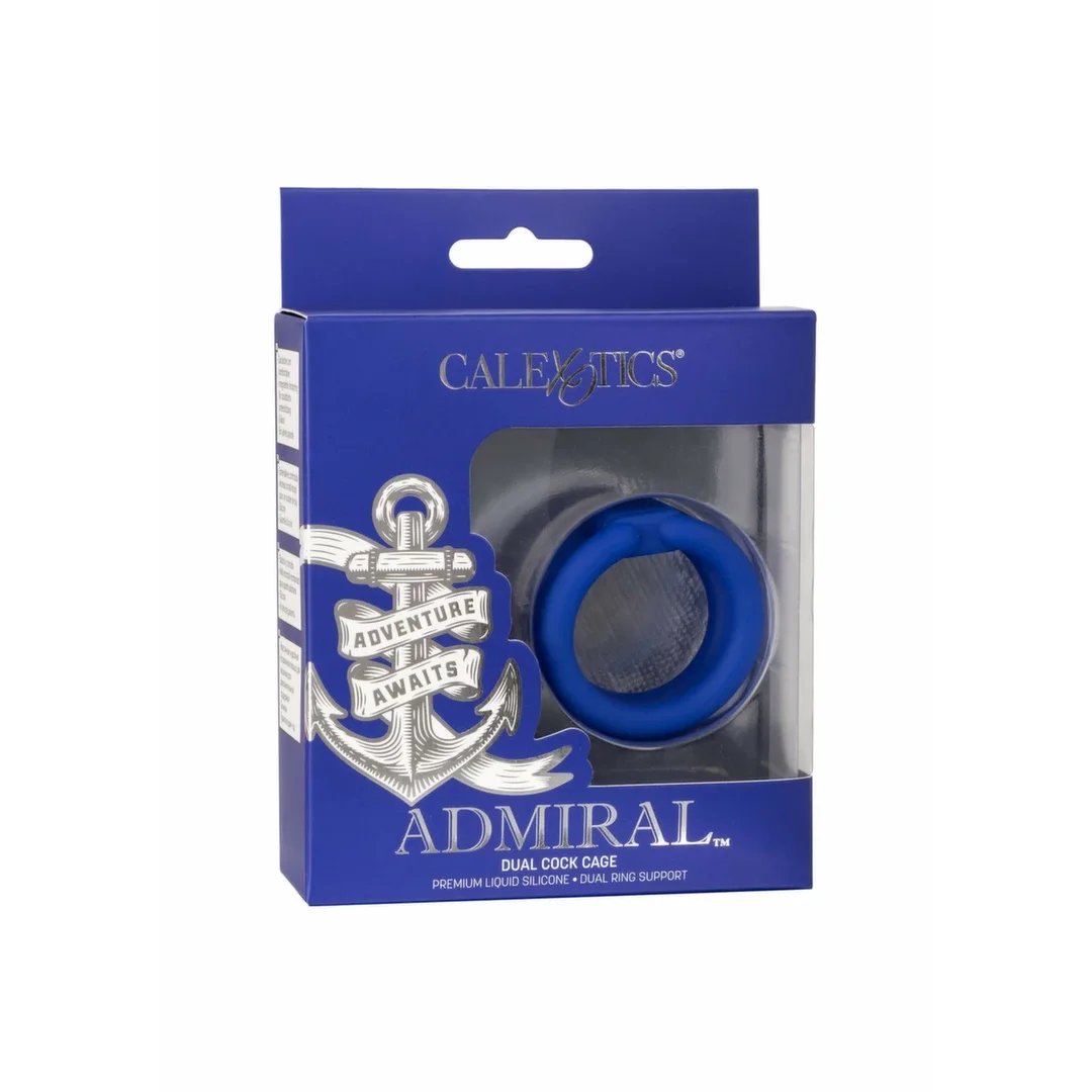 CalExotics Admiral Dual Cock Cage silikonowy pierścień podwojny 3,25 cm — zdjęcie 3