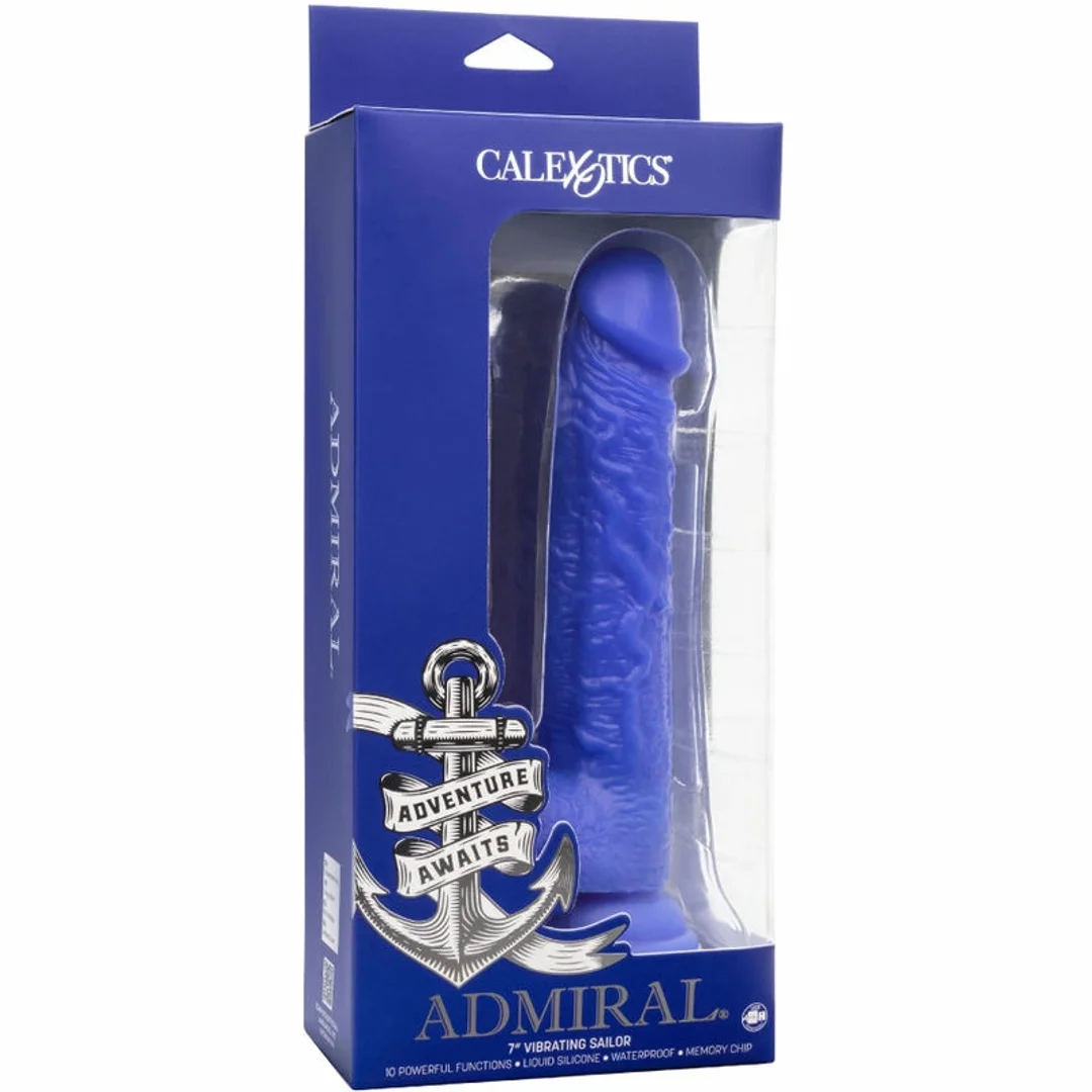 CalExotics Admiral Sailor silikonowy model wibrujący niebieski 16 cm IPX7 — zdjęcie 5