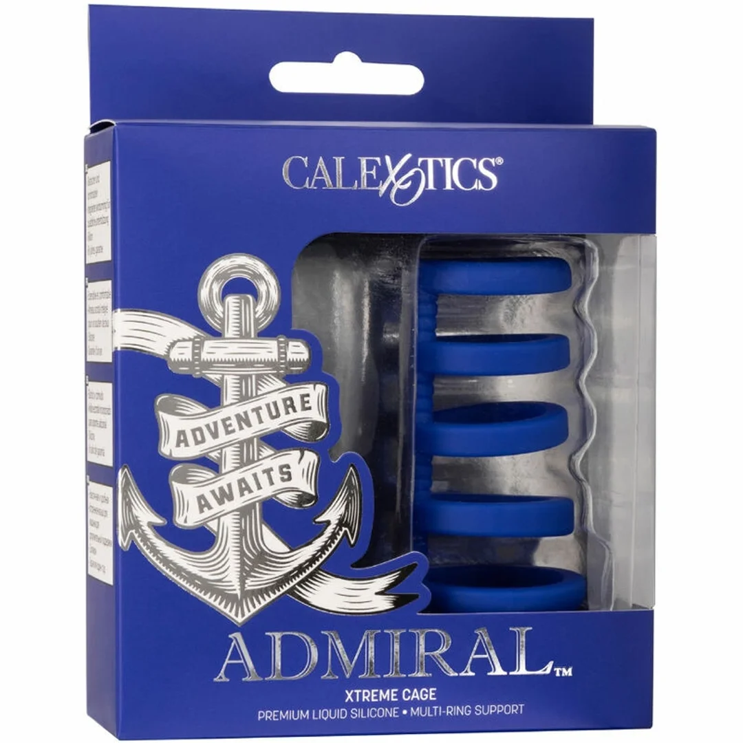 CalExotics Admiral Xtreme Cage silikonowy pierścień niebieski 9x5 cm — zdjęcie 6