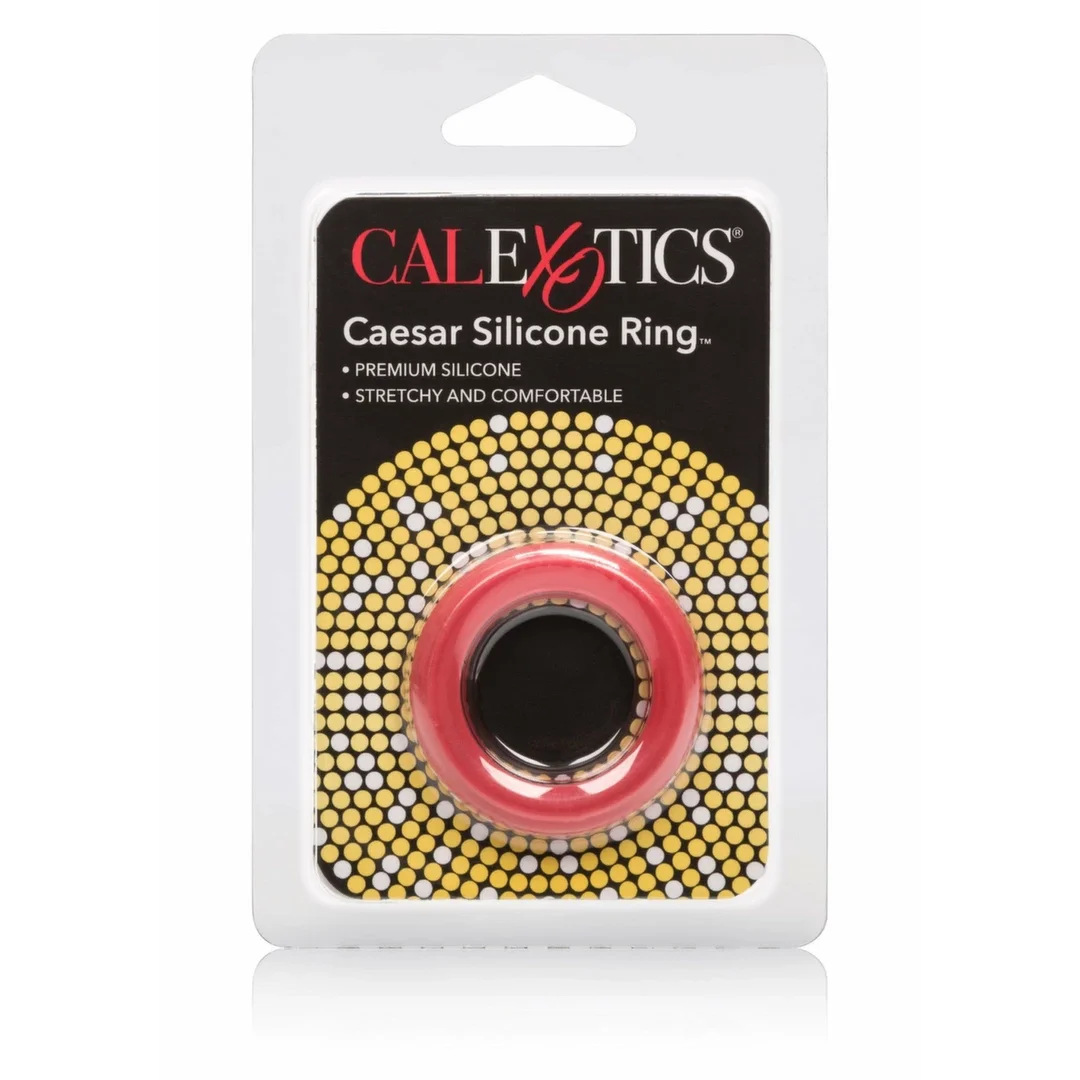 CalExotics Adonis Caesar silikonowy pierścień intymny, elastyczny, czarny — zdjęcie 3