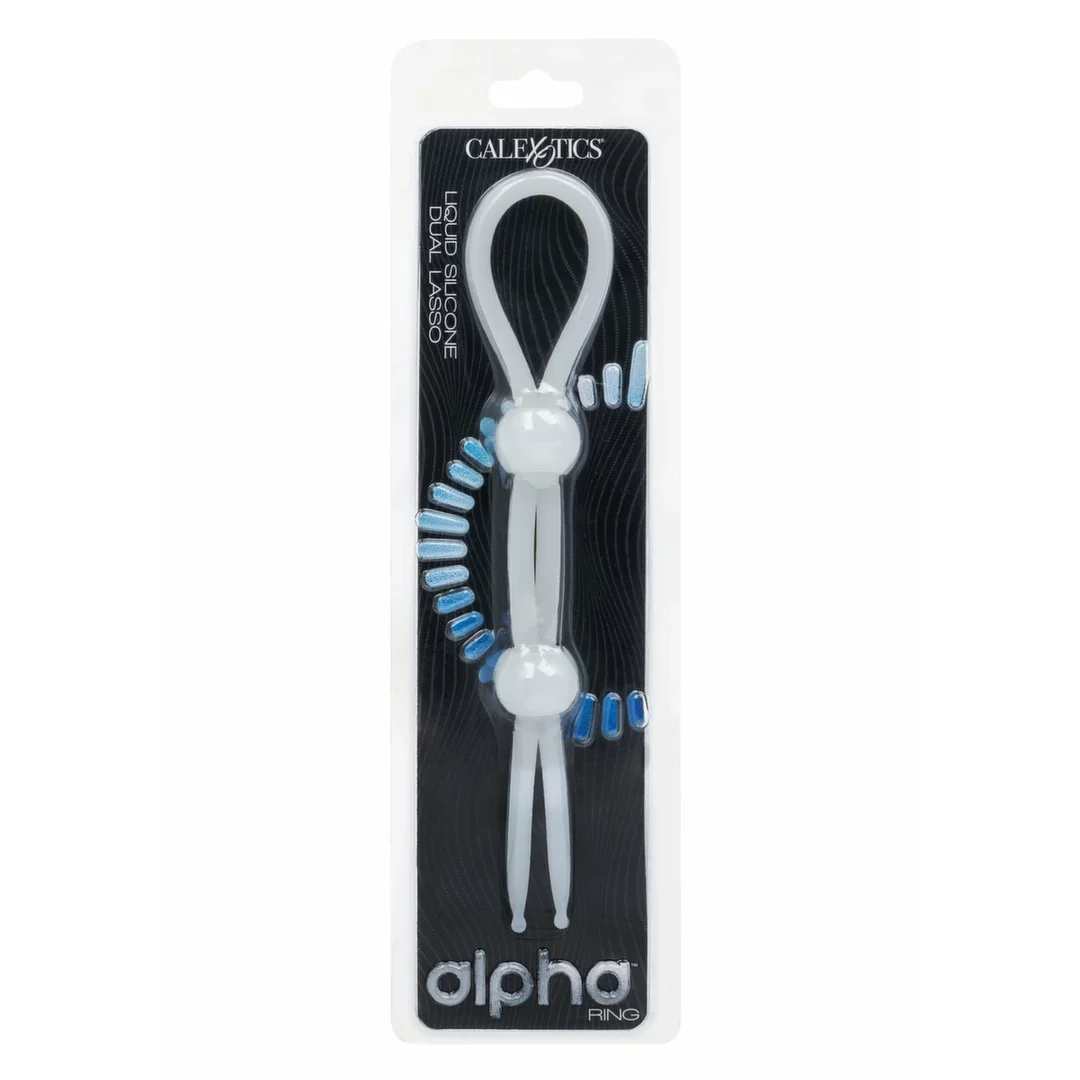 CalExotics Alpha Dual Lasso silikonowy podwojny pierścień regulowany czarny — zdjęcie 2