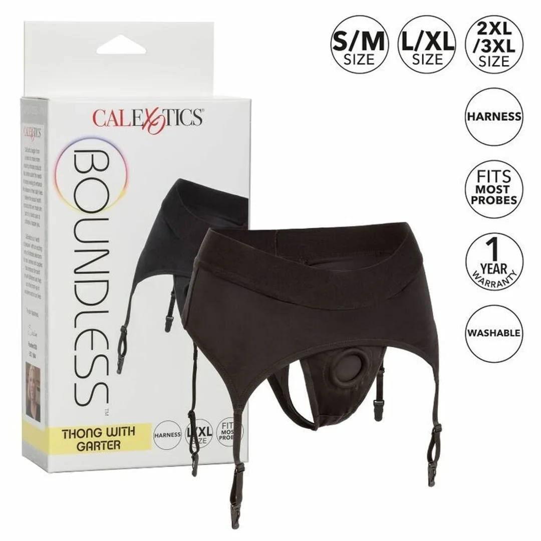 CalExotics Boundless Stringi z Pasem do Pończoch S/M - Bezramiączkowa Uprząż — zdjęcie 2