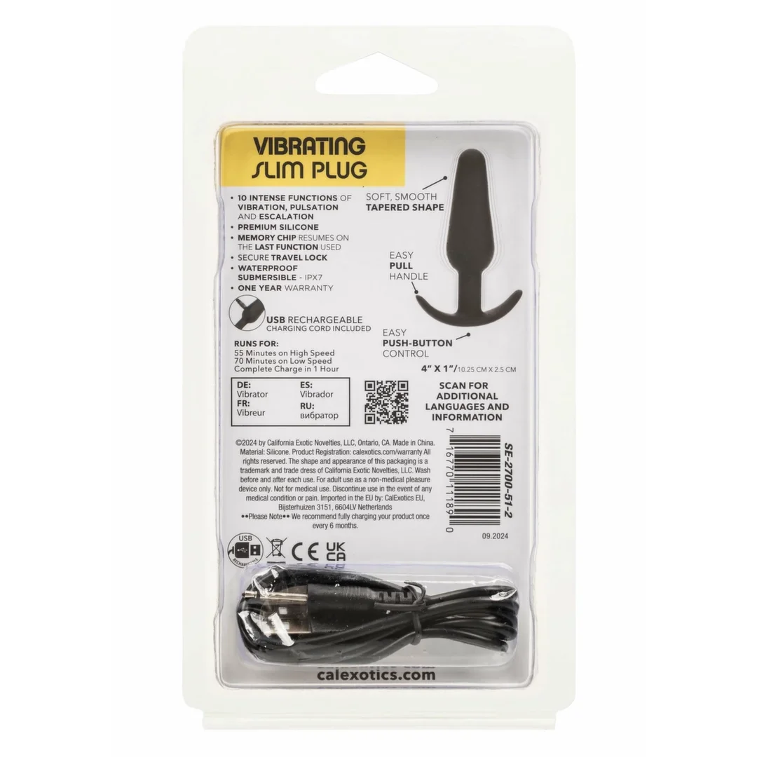 CalExotics Boundless Vibrating Slim Plug silikonowy, wibrujący, czarny — zdjęcie 4