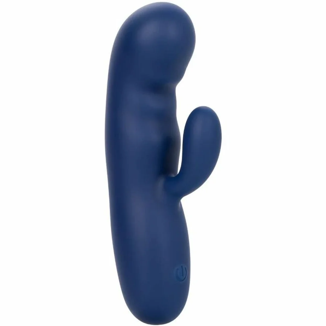 CalExotics Cashmere Silk Duo Blue - masażer dwusilnikowy, silikon, wodoodporny — zdjęcie 3