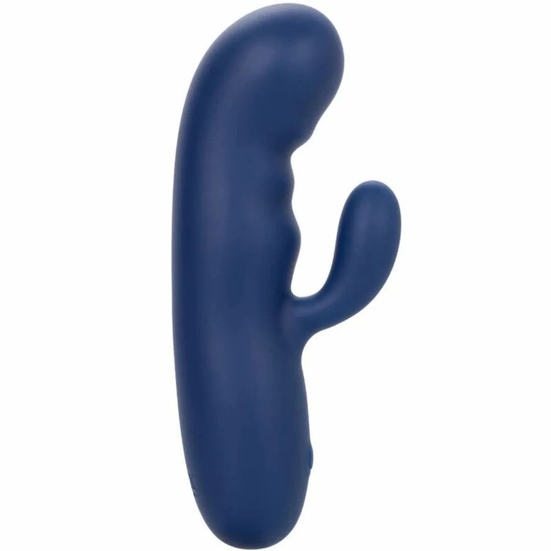 CalExotics Cashmere Silk Duo Blue - masażer dwusilnikowy, silikon, wodoodporny — zdjęcie 4