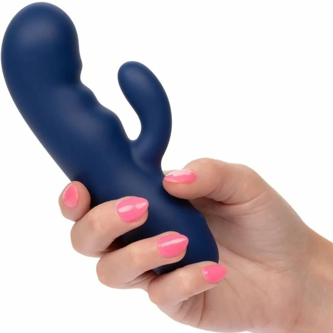 CalExotics Cashmere Silk Duo Blue - masażer dwusilnikowy, silikon, wodoodporny — zdjęcie 7