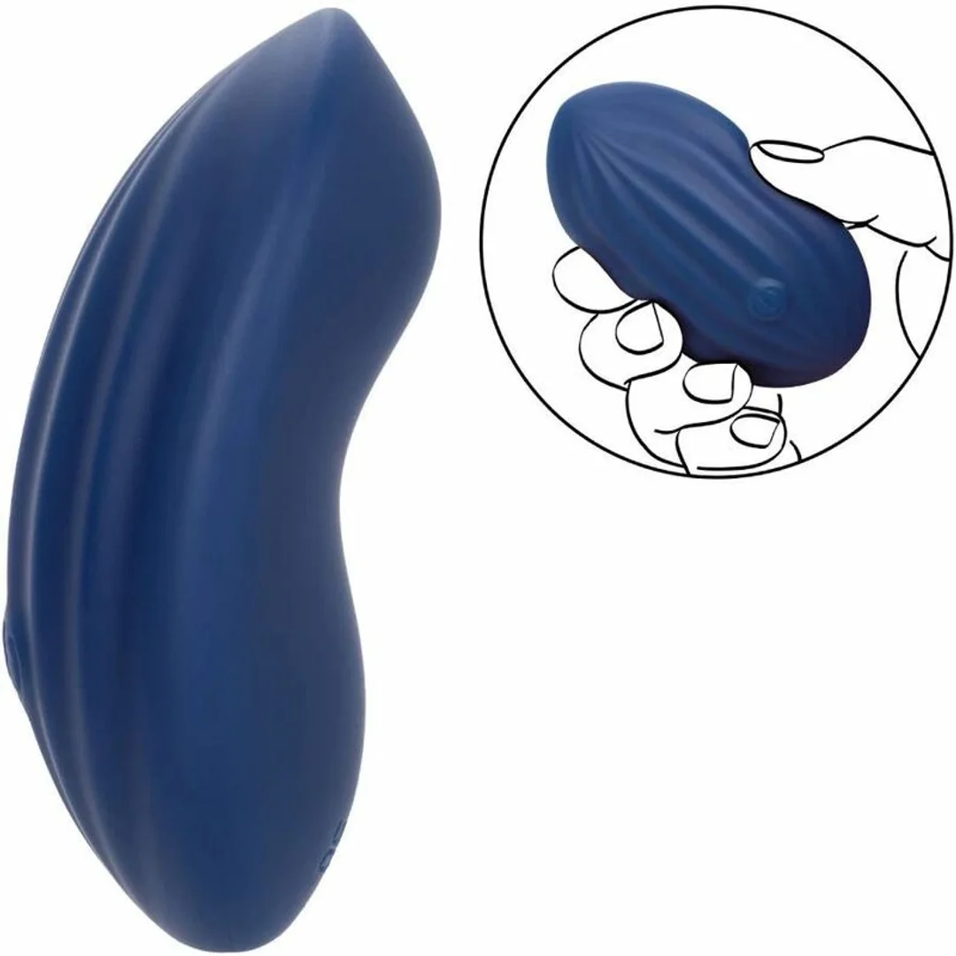 CalExotics Cashmere Velvet Curve Blue - Masażer silikonowy 10 trybow IPX7 — zdjęcie 8