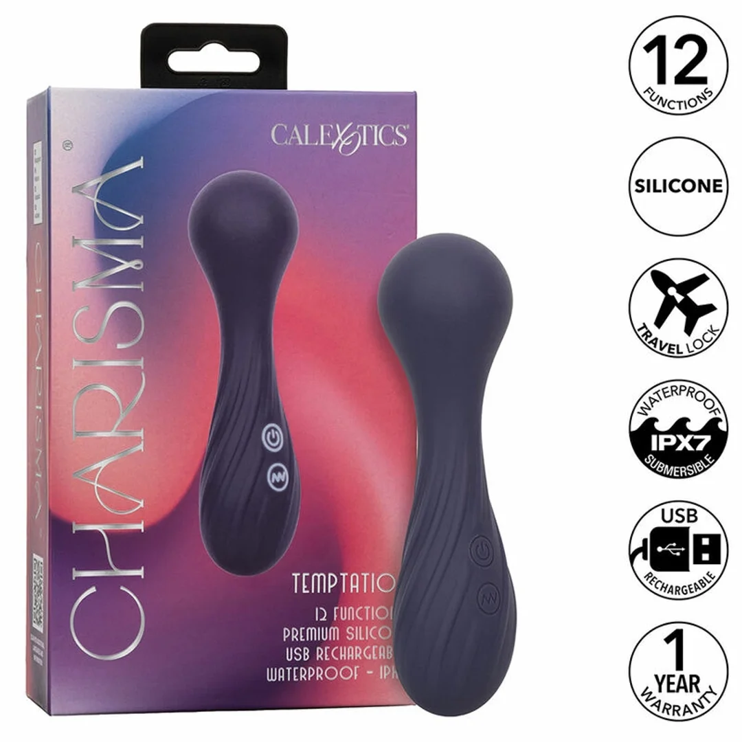 CalExotics Charisma Temptation masażer 12 trybow fioletowy IPX7 USB — zdjęcie 2