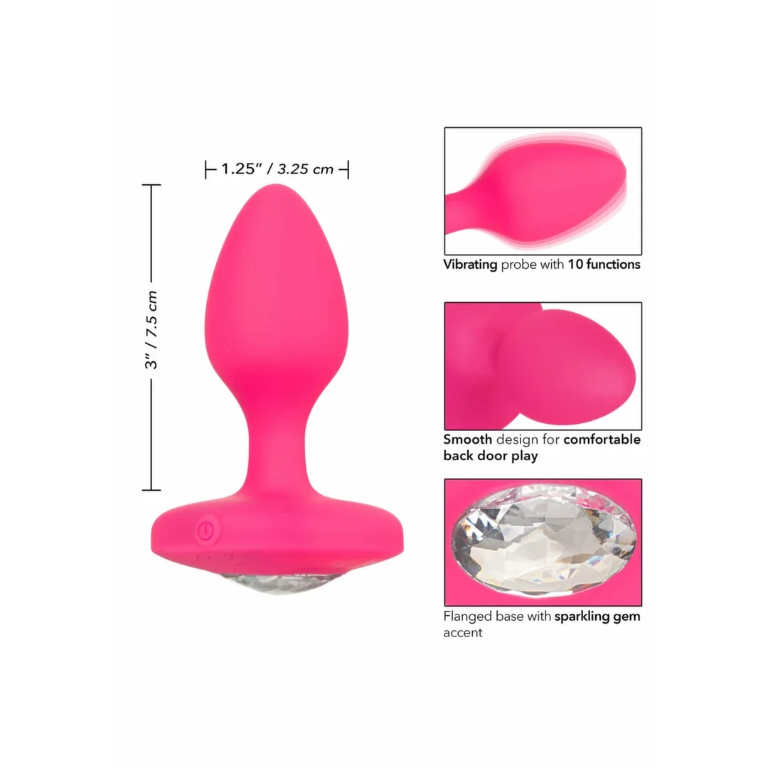 CalExotics Cheeky Gem Medium Sonda Wibrująca z Kryształową Bazą — zdjęcie 8