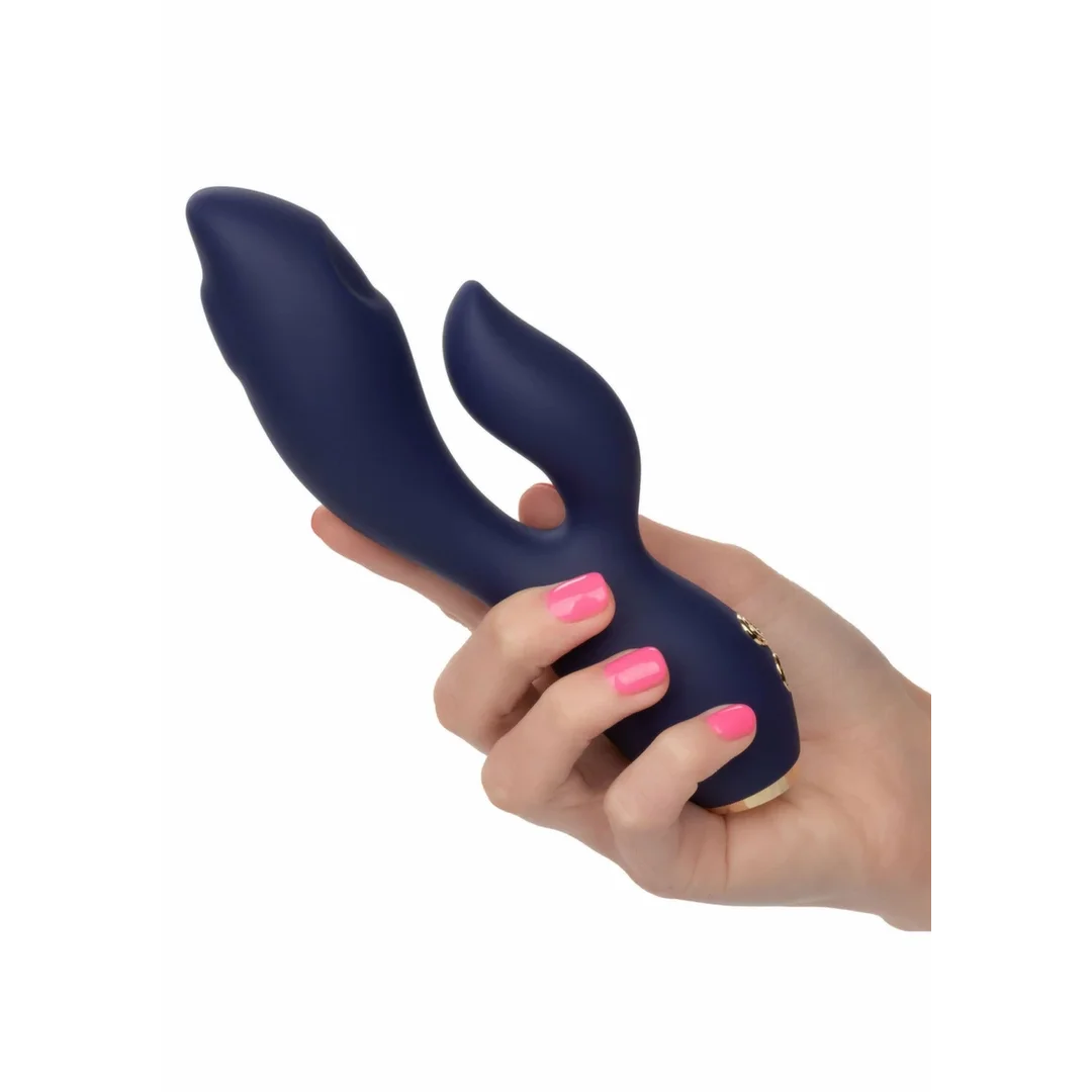CalExotics Chic Blossom - dwusilnikowy masażer intymny, fioletowy — zdjęcie 8