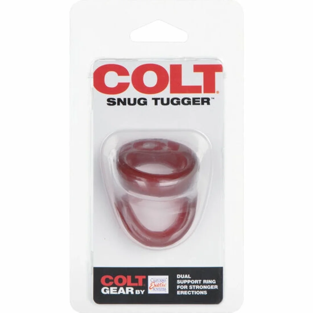 CalExotics Colt Snug Tugger czerwony - anatomiczny silikonowy pierścień — zdjęcie 2