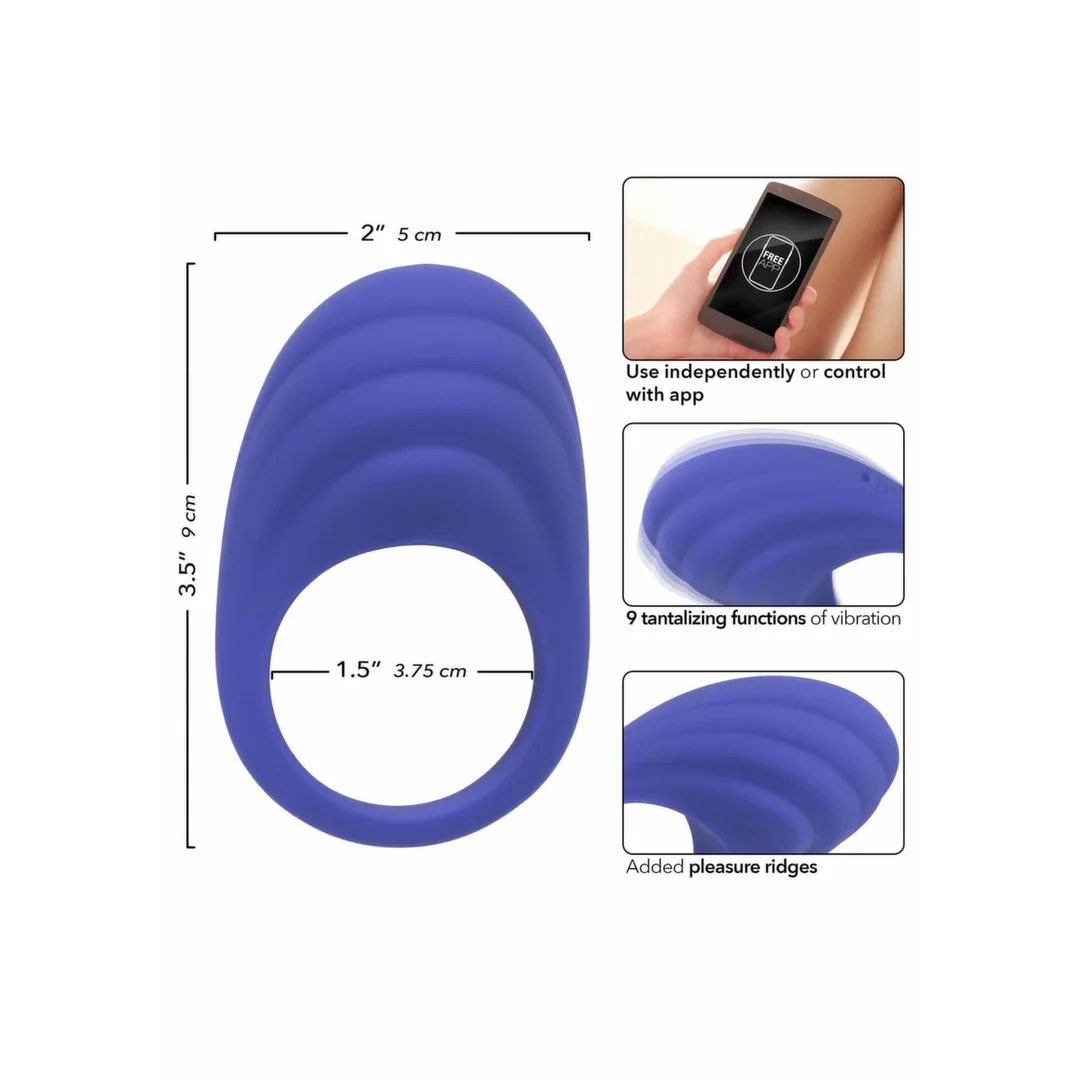 CalExotics Connect Couples Ring silikonowy, sterowany aplikacją, wodoodporny