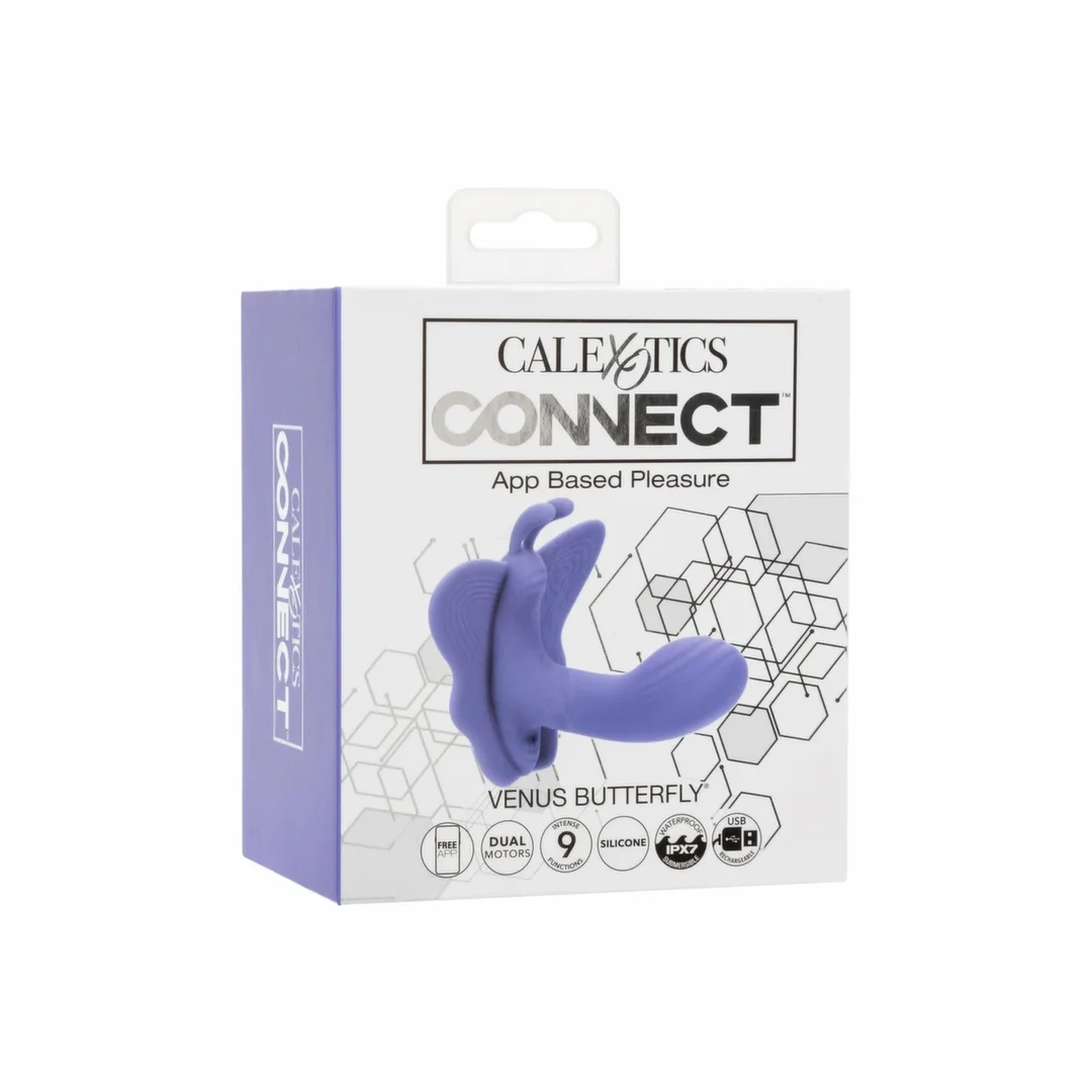 CalExotics Connect Venus Butterfly - silikonowy model z aplikacją, fioletowy — zdjęcie 3