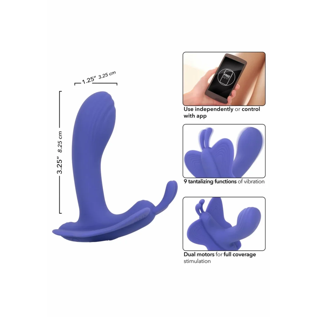 CalExotics Connect Venus Butterfly - silikonowy model z aplikacją, fioletowy — zdjęcie 4