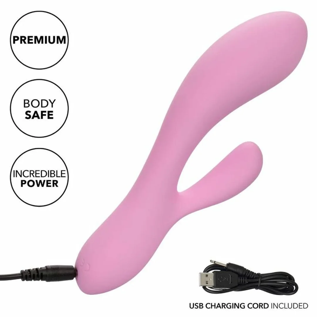 CalExotics Contour Zoie Rożowy - Elastyczny Podwojny Masażer Silikonowy — zdjęcie 4