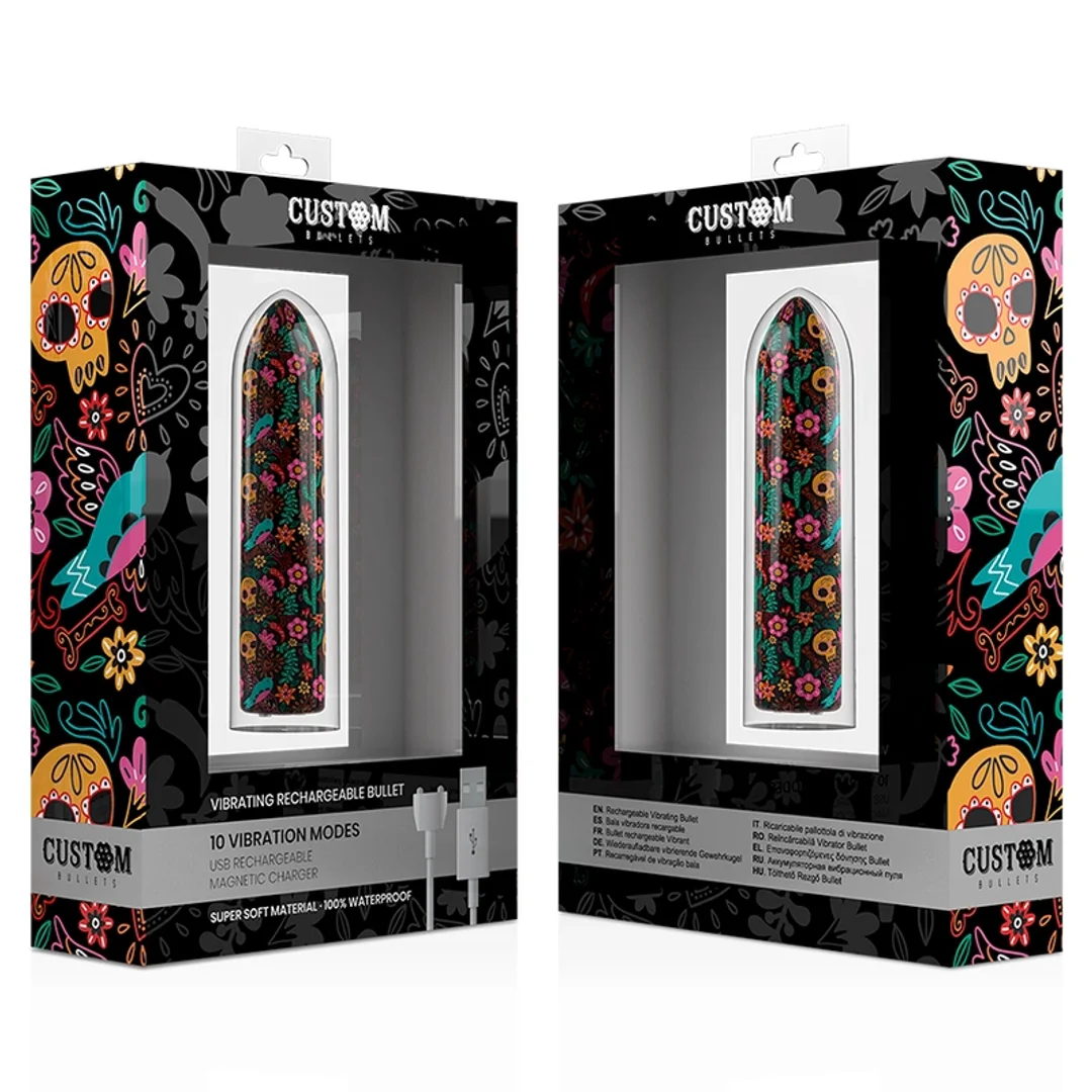 CalExotics Custom Bullets Akumulatorowy Mini Masażer Czaszka 10 Trybow — zdjęcie 5