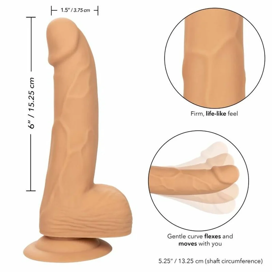 CalExotics Dong silikonowy 15,24 cm skora z przyssawką elastyczny — zdjęcie 3