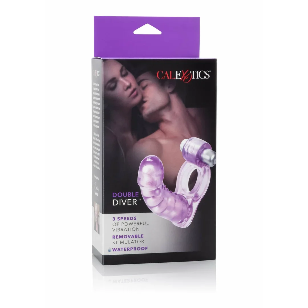CalExotics Double Diver - elastyczny pierścień z wibracją, TPR, wodoodporny — zdjęcie 3