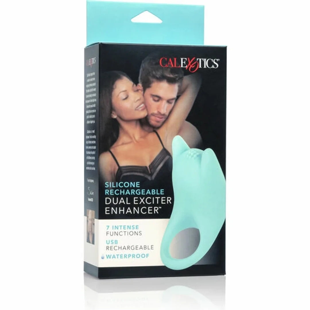 CalExotics Dual Exciter silikonowy pierścień wibrujący USB 7 trybow — zdjęcie 2