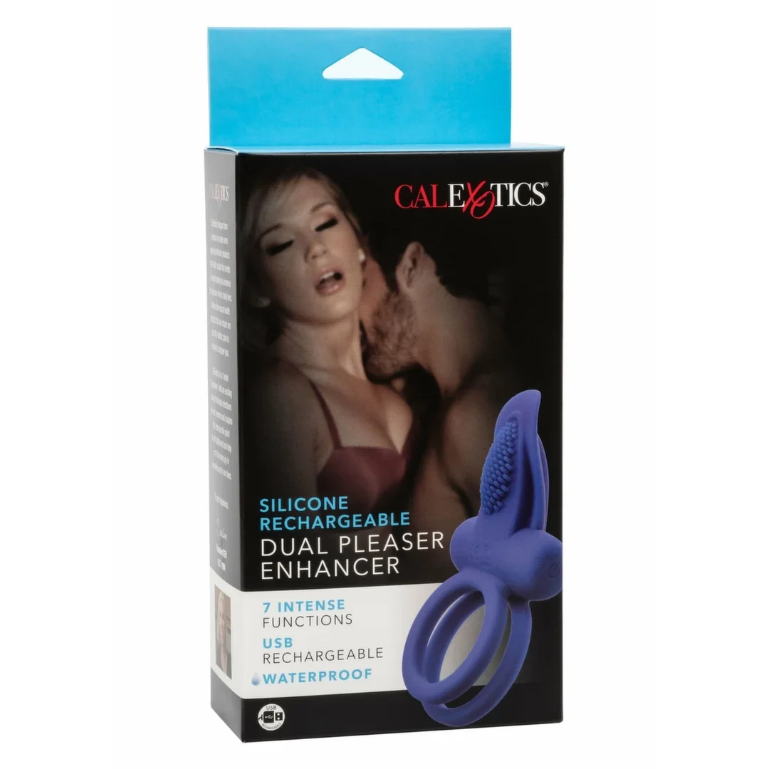 CalExotics Dual Pleaser Enhancer Recharge silikonowy pierścień wibracyjny z pilotem — zdjęcie 3